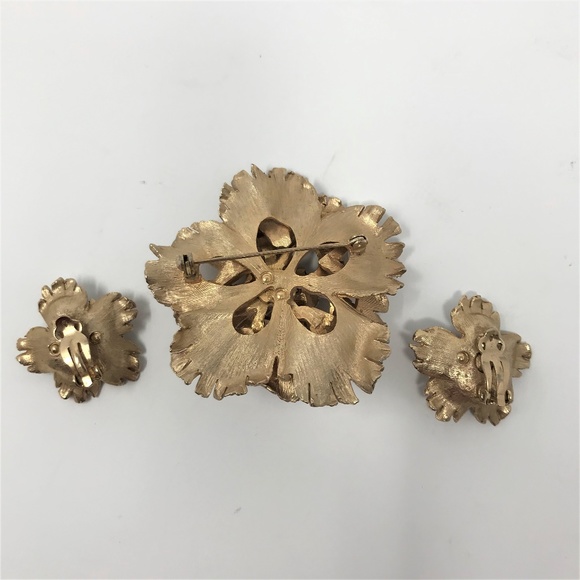 (SOLD)Gold & Frosted Silver Purple Trembler Brooch - Picture 2 of 6